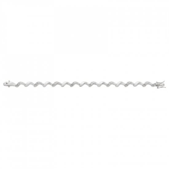 STERLING SILVER BRACELET W/18 GENUINE DIAMONDS