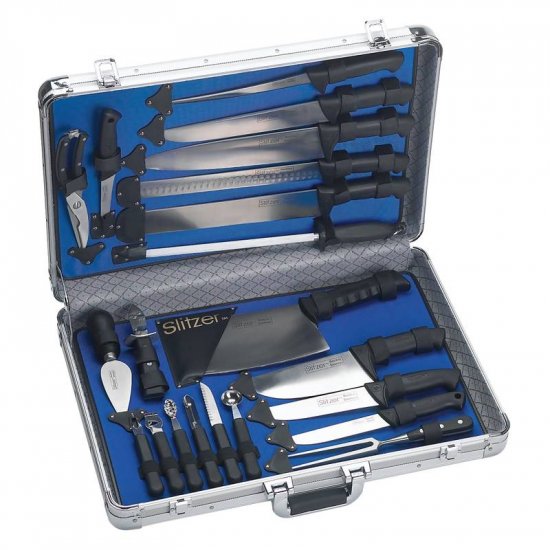 SLITZER 21PC OVERSIZED PROFESSIONAL CHEFSCUTLERY SET IN CASE