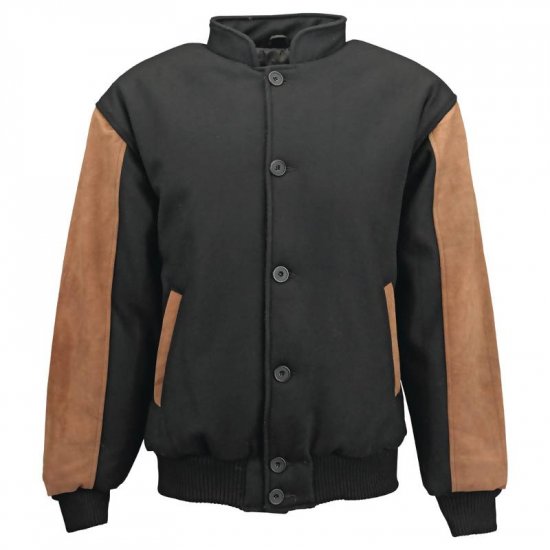 CASUAL OUTFITTERS GENUINE SUEDE LEATHER AND WOOL BLEND JACKET ~ SIZE LARGE