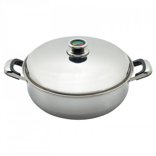 THERMO CONTROL T304 9ELEMENT DEEP SKILLET W/HIGH DOME COVER FROM CHEFS SECRET BY MAXAM