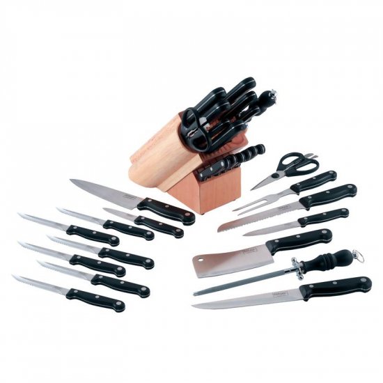SLITZER 16PC CUTLERY SET IN WOOD BLOCK