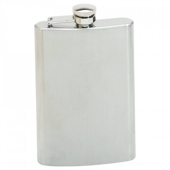 MAXAM STAINLESS STEEL 8OZ HIP FLASK W/SCREW DOWN CAP
