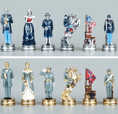Pewter Civil War Chess Set