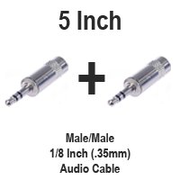 5 Inch Audio Cable, 3.5mm M/M