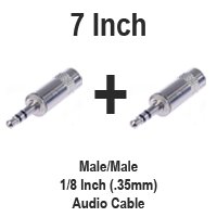 7 Inch Audio Cable, 3.5mm M/M