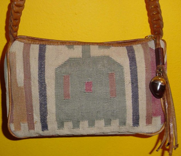LEATHER + Stitched Cloth PURSE