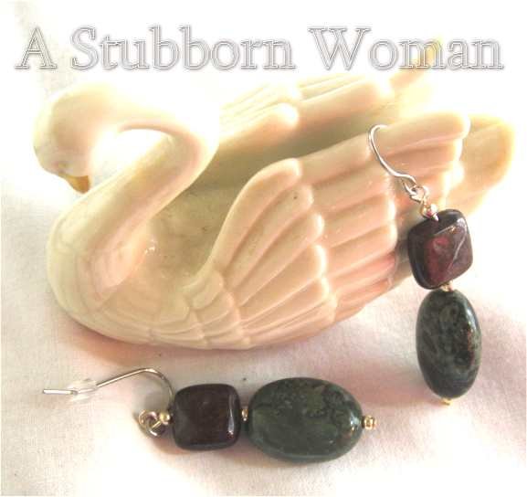 Kambaba Jasper and Bronzite Earrings