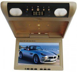 8 Inches Flip Down TFT LCD Monitor, Built-in Digital Quartz Clock, TV