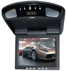 8 Inches Flip Down TFT LCD Monitor, Built-in Digital Quartz Clock, TV