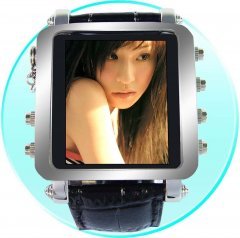 Mens Metallic Watch MP4 Player 1GB - 1.5inch OLED Screen