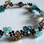 Sweet Trinity Crystal Bracelet (Turqoise/Smoked Topaz/Indicolite)
