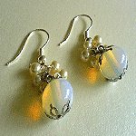 Pearly Opalised Glass Earrings