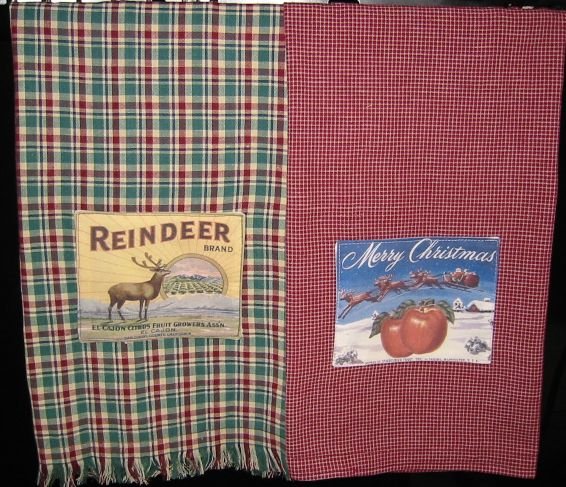 Christmas Towels w/label applique E-Pattern EC