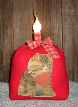 Reproduction Cat Postcard Lamp EC