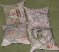 Valentine Altered Art Sachet Pillows EC