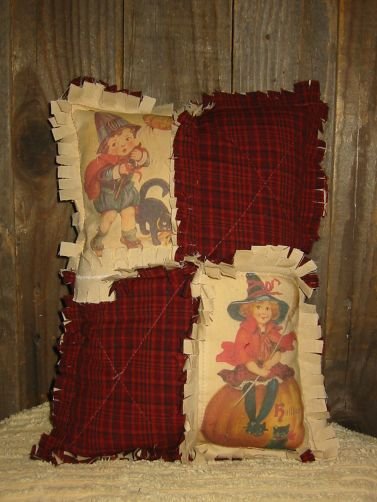 Reproduction Postcard Raggy Halloween Pillow EC