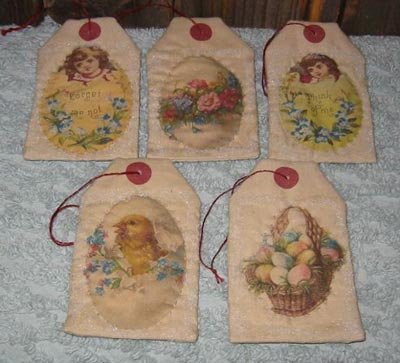 Printed Fabric Easter Tags E-Pattern EC