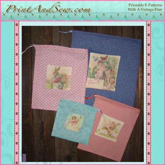 Easter Gift Bags with Printable Vintage Images EC