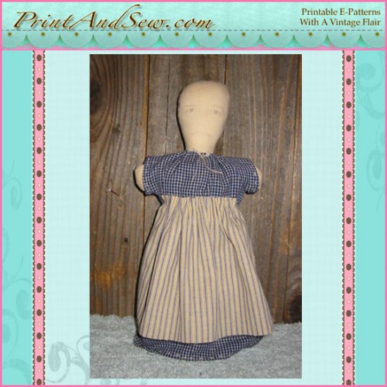 Primitive Stump Doll with Printed Face EC