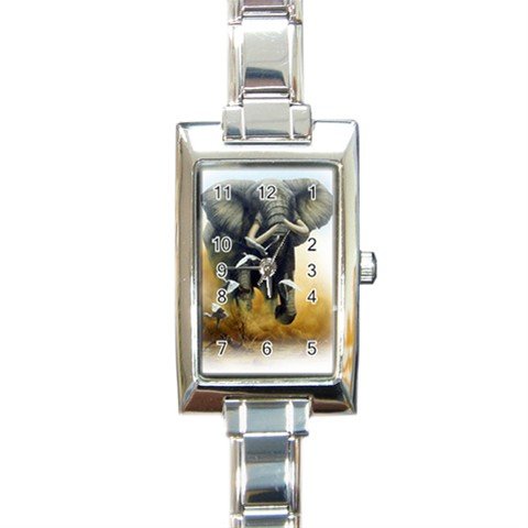 Elephant Rectangular Italian Charm Photo Watch 13389211