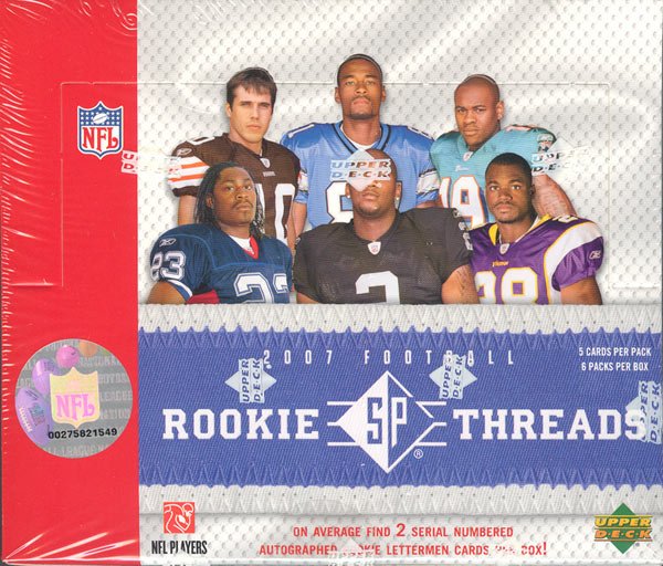 2007 Upper Deck SP Rookie Threads Football Hobby 10 Box Case