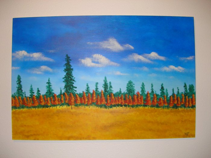 Duane Cash Acrylic Painting 24 x 36 - Original Trees Art