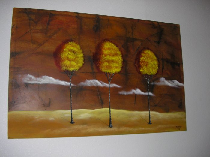 Duane Cash Acrylic Painting 24 x 36 - Original Trees Abstract Art