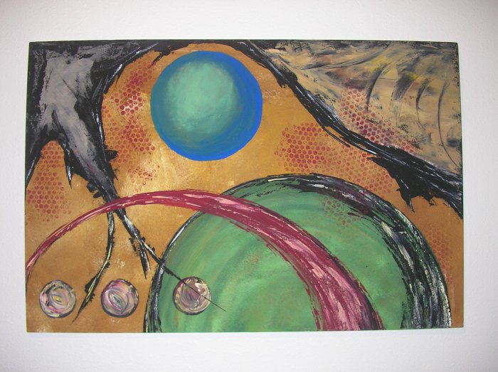 Phet Cash Acrylic Painting 24 x 36 - Original Abstract Art