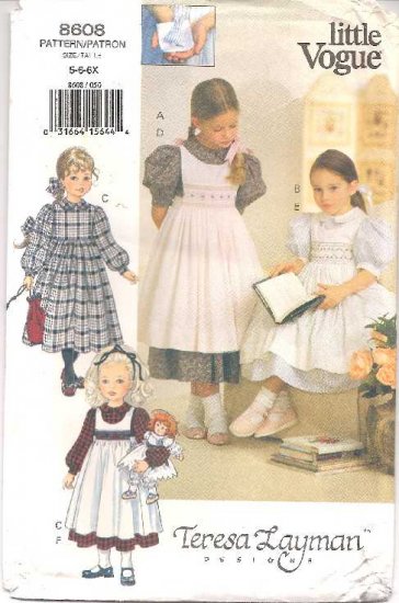 VOGUE Pattern No. 8608, 5-6-6X Dress & Pinafore