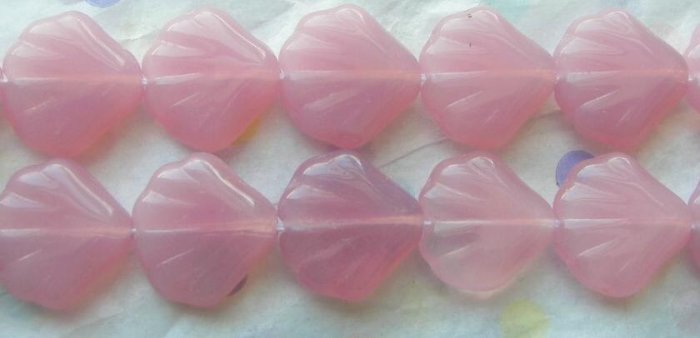 Czech Milky Opal Pink Shell Beads (15)