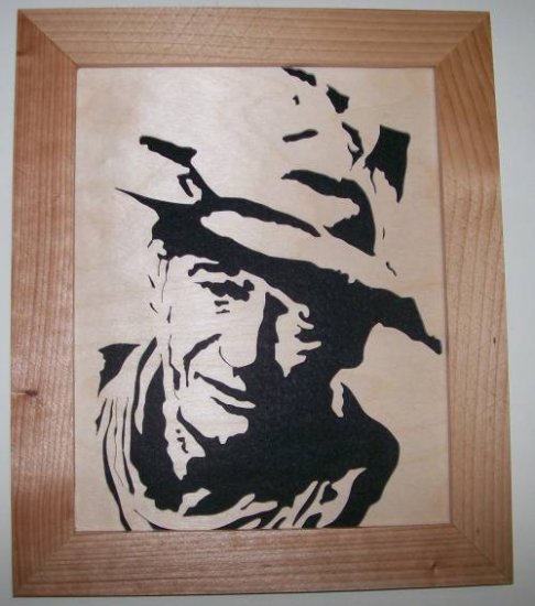 JOHN WAYNE SCROLL SAW PORTRAIT 001