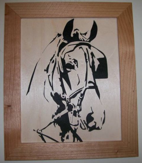 Horse With Blinders Scroll Saw Picture