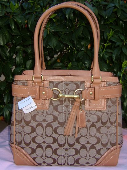COACH HAMPTONS SIGNATURE PERFORATED BOOK TOTE