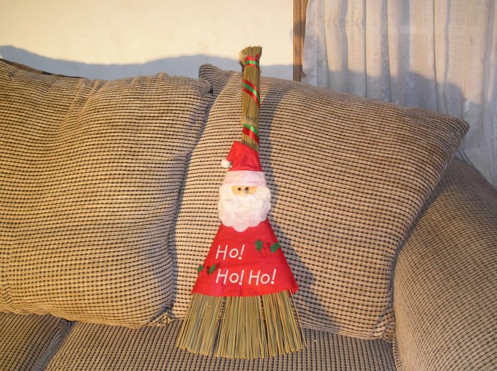 Christmas Broom Santa