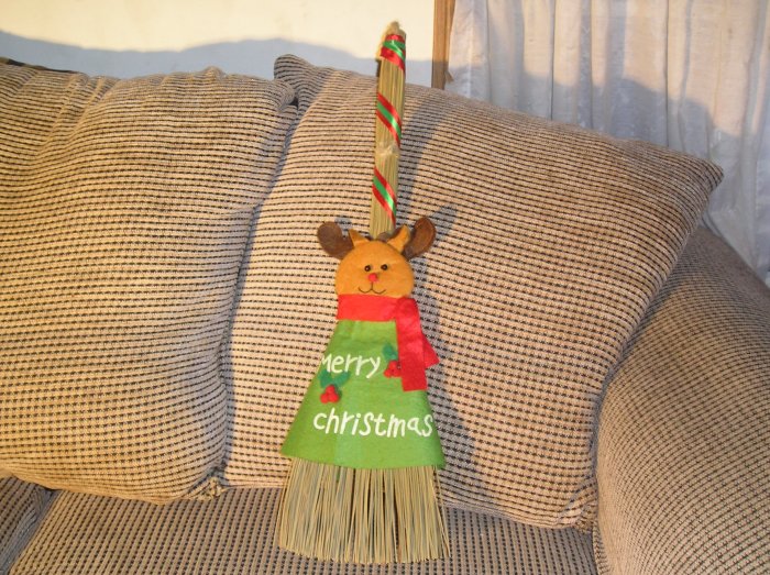 Christmas Broom Reindeer