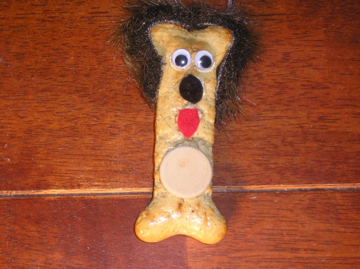 Dog Bone Ornament (Brown Ears)