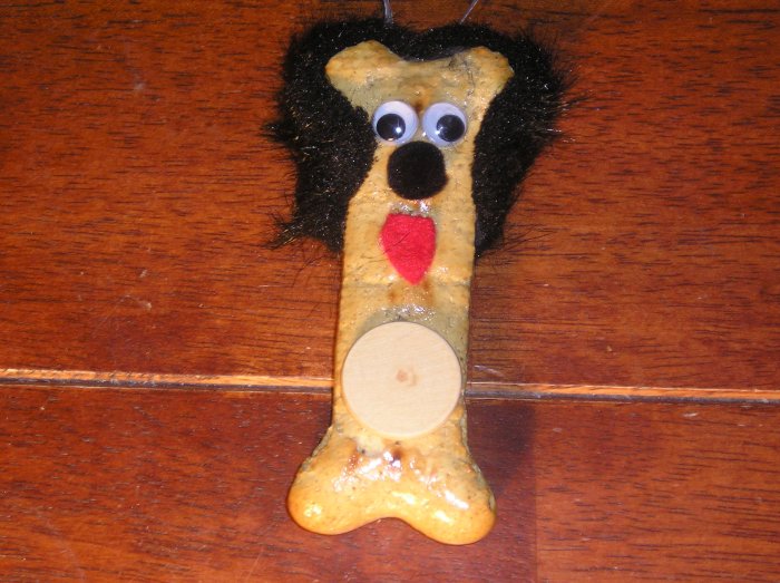 Dog Bone Ornament (Black ears)