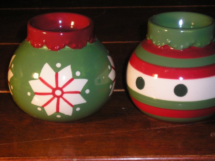 Christmas Ornament Tea Light Candle Holders
