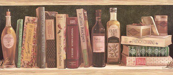 KITCHEN COOKBOOKS RECIPES COOKING WALLPAPER WALL BORDER