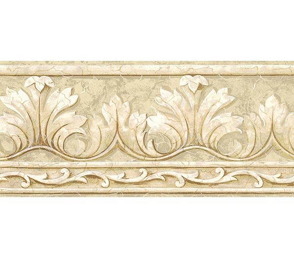 Ivory Crown Acanthus Leaf Wallpaper Wall Borders