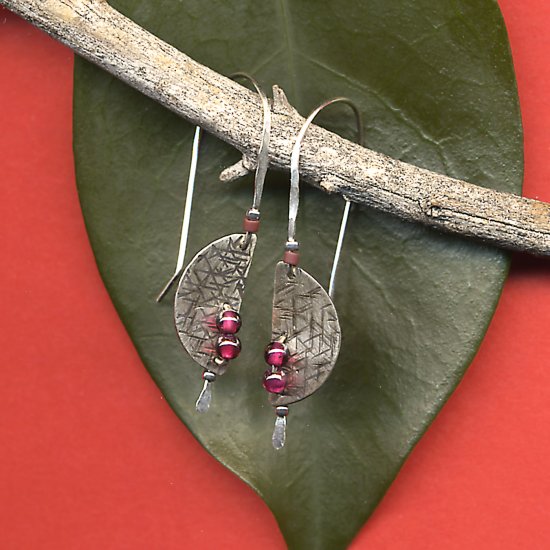 Half Moon Earrings-Silver