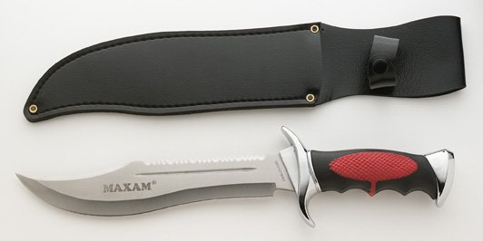 Maxam Hunting Knife with red black handle