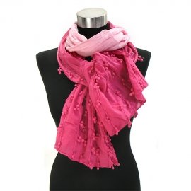 Scarf Ombre Fuchsia Cotton decorative accent balls