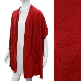 Shawl Wrap with Pockets Deep Red Sweater Light Weight Scarf