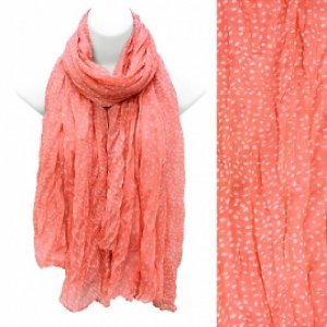 Scarf Abstract Dot Design Pink Light Weight Shawl Soft Wrap