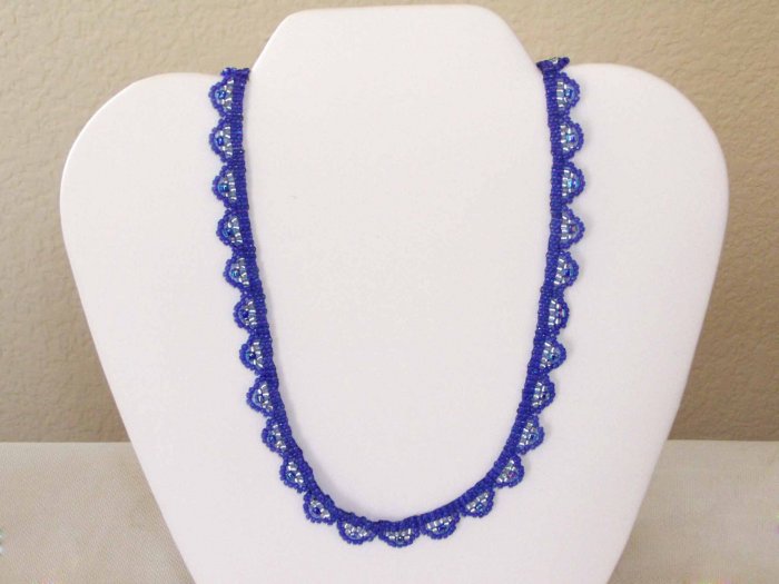 Scallop Necklace Purple and Silver