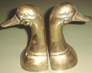 SOLID BRASS DUCK BOOKENDS