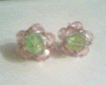 Pink Flower Large Center Studs
