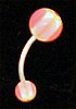 12 Gauge White, Pink & Yellow Belly Ring