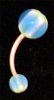 12 Gauge White, Blue & Yellow Belly Ring